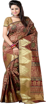 Sanju Sarees Self Design Mysore Jacquard Saree(Green)