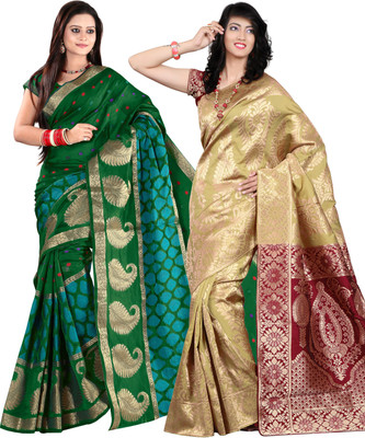 It's Banii Woven Banarasi Handloom Banarasi Silk Saree(Pack of 2, Green, Yellow)
It's Banii Woven Banarasi Handloom Banarasi Silk Saree(Pack of 2, Green, Yellow)