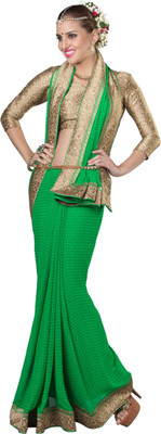 Parisha Embroidered Fashion Georgette Saree(Pack of 2, Green)