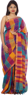 Devi Handlooms Woven Mangalagiri Handloom Cotton Saree(Multicolor)