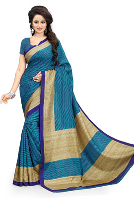 AJS Striped Fashion Art Silk Saree(Multicolor)