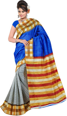 Lovelylook Printed Daily Wear Art Silk Saree(Blue, Multicolor), Blue & multi