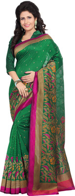 JTInternational Printed Bhagalpuri Silk Saree(Multicolor)