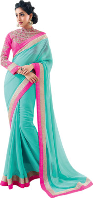 Vishal Solid Fashion Georgette Saree(Pink, Blue), Orange;green 
Vishal Solid Fashion Georgette Saree(Pink, Blue), Orange;green