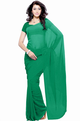 Khushali Self Design Fashion Georgette Saree(Green)