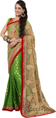 Khushali Self Design, Embellished, Embroidered Fashion Net Saree(Green, Beige), Beige;green
Khushali Self Design, Embellished, Embroidered Fashion Net Saree(Green, Beige), Beige;green