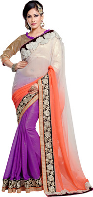 Brijraj Embellished Fashion Georgette Saree(White, Orange, Purple), Orange;purple;white
Brijraj Embellished Fashion Georgette Saree(White, Orange, Purple), Orange;purple;white
