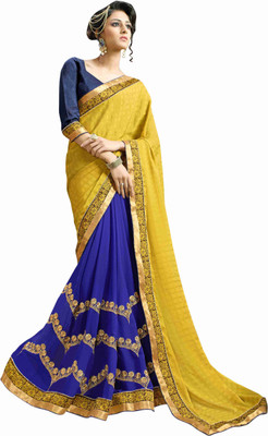 Khoobee Self Design, Embroidered Fashion Jacquard, Georgette Saree(Yellow, Blue), Blue;yellow
Khoobee Self Design, Embroidered Fashion Jacquard, Georgette Saree(Yellow, Blue), Blue;yellow