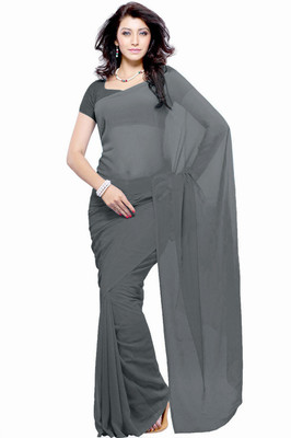 Jiya Self Design Fashion Georgette Saree(Grey)