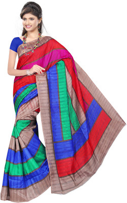Manthan Printed Daily Wear Art Silk Saree(Multicolor), Multi