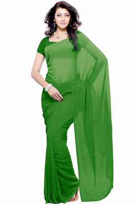 Khushali Self Design Fashion Georgette Saree(Green)