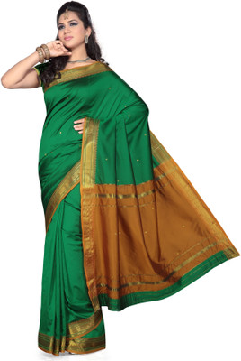 Ishin Printed Fashion Jacquard Saree(Green