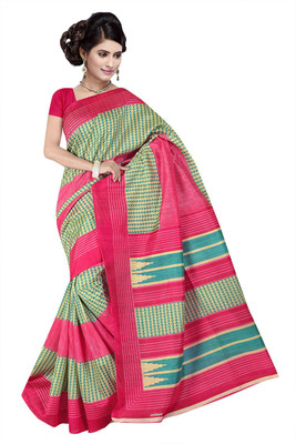 Lovelylook Printed Daily Wear Art Silk Saree(Beige, Pink)