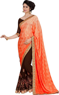 Lovelylook Embroidered Daily Wear Jacquard, Georgette Saree(Orange, Brown), Orange & dark brown
Lovelylook Embroidered Daily Wear Jacquard, Georgette Saree(Orange, Brown), Orange & dark brown