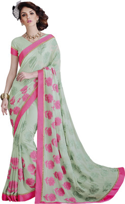 Vishal Self Design Bollywood Georgette Saree(Green)