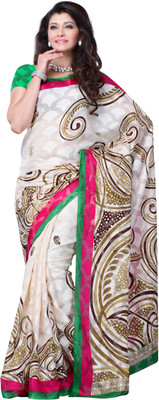 JTInternational Printed Fashion Jacquard Saree(Multicolor)