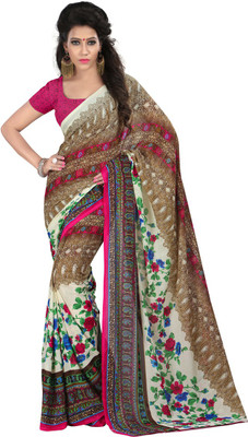 Anushree Saree Printed Fashion Dupion Silk Saree(Multicolor)