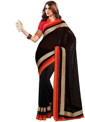 AVR FASHIONS Embroidered Fashion Chiffon Saree(Multicolor)