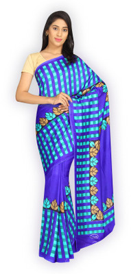 Right Shape Printed Mysore Art Silk Saree(Blue), Royal blue