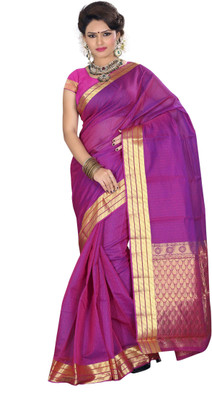 Indianhandloom Woven Coimbatore Silk Cotton Blend Saree(Dark Green)