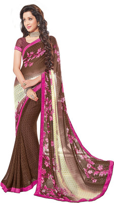 PSHOPEE Printed Fashion Chiffon Saree(Pink)