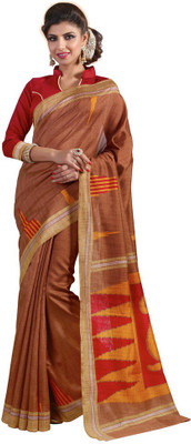 Shree Vardhman Printed Bollywood Silk Saree(Multicolor), Red