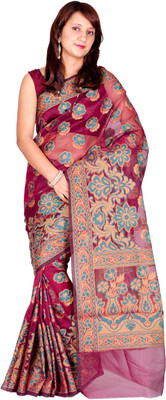 Chandrakala Self Design Banarasi Cotton Saree(Purple)