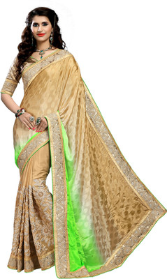 Khushali Self Design, Embroidered, Embellished Fashion Jacquard, Jacquard Saree(Green, Beige), Beige;green
Khushali Self Design, Embroidered, Embellished Fashion Jacquard, Jacquard Saree(Green, Beige), Beige;green