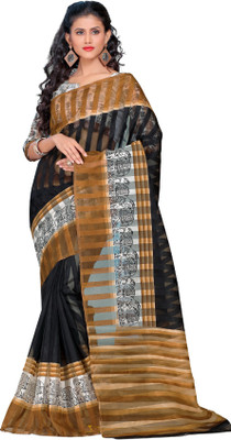 Sunaina Printed Fashion Silk Cotton Blend Saree(Multicolor)
