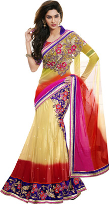 Khoobee Self Design, Embroidered, Embellished Fashion Net, Satin Saree(Light Green, Beige, Red), Beige;light green;red
Khoobee Self Design, Embroidered, Embellished Fashion Net, Satin Saree(Light Green, Beige, Red), Beige;light green;red