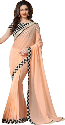 Brijraj Embellished Fashion Georgette Saree(Orange)
