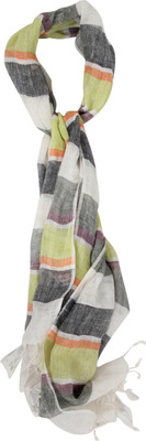 Rope International Striped Linen Women's Stole, Multicolour