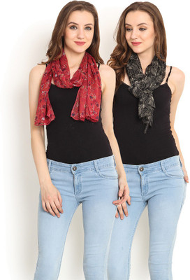 Trend Arrest Printed Polyester Women's Scarf, Multicolour