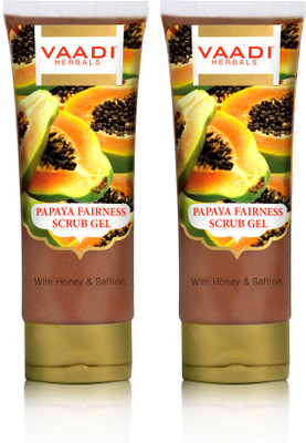 Vaadi Herbals Papaya Fairness Scrub Gel With Honey & Saffron Scrub(120 g)
Vaadi Herbals Papaya Fairness Scrub Gel With Honey & Saffron Scrub(120 g)
