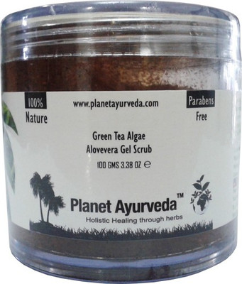 Planet Ayurveda Green Tea Algae Aloe-vera Gel Scrub(100 g)