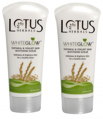 Lotus Oatmeal & Yogurt Skin Whitening Scrub - Whiteglow (Pack of 2) Scrub(200 g)