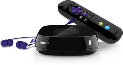 Roku 3 Streaming Player Media Streaming Device(Black, Violet)