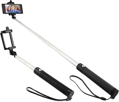 Zebronics Bluetooth Selfie Stick(Black with silver, Remote Included)