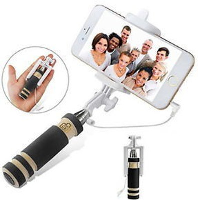 mini monopod Cable Selfie Stick(Black)