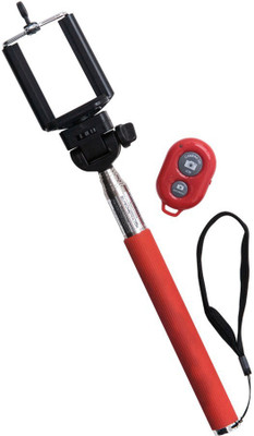 Voltaa Bluetooth Selfie Stick(Red, Remote Included)