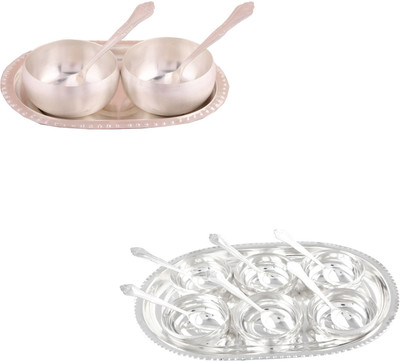 G S Museum 3.5" Met Finish 2 Bowl Set with Oval Tray and 6 Manchurian Bowl Set with Oval Tray Bowl Spoon Tray Serving Set
G S Museum 3.5" Met Finish 2 Bowl Set with Oval Tray and 6 Manchurian Bowl Set with Oval Tray Bowl Spoon Tray Serving Set