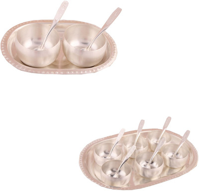 G S Museum 3" Met Finish 2 Bowl Set with Oval Tray and 3" Met Finish 6 Bowl Set with Oval Tray Bowl Spoon Tray Serving Set
G S Museum 3" Met Finish 2 Bowl Set with Oval Tray and 3" Met Finish 6 Bowl Set with Oval Tray Bowl Spoon Tray Serving Set