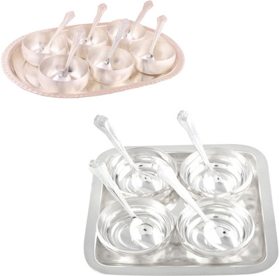 G S Museum 3.5" Met 6 Finish Bowl Set with Oval Tray and 4 Manchurian Bowl Set with Oval Tray Bowl Spoon Tray Serving Set
G S Museum 3.5" Met 6 Finish Bowl Set with Oval Tray and 4 Manchurian Bowl Set with Oval Tray Bowl Spoon Tray Serving Set