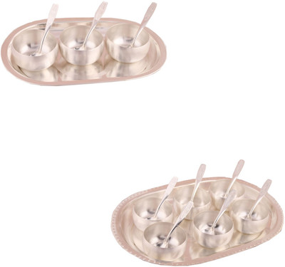 G S Museum 3" Met Finish 3 Bowl Set with Oval Tray and 3" Met Finish 6 Bowl Set with Oval Tray Bowl Spoon Tray Serving Set
G S Museum 3" Met Finish 3 Bowl Set with Oval Tray and 3" Met Finish 6 Bowl Set with Oval Tray Bowl Spoon Tray Serving Set