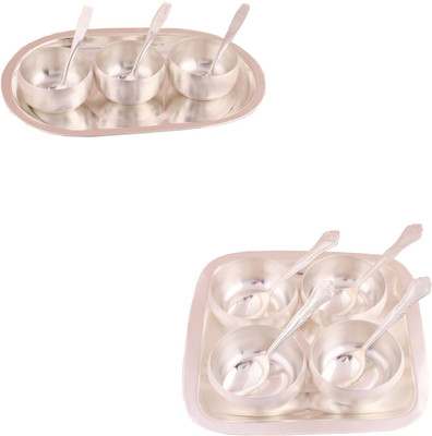 G S Museum 3" Met Finish 3 Bowl Set with Oval Tray and 3.5" Met Finish 4 Bowl Set with Rectangle Tray Bowl Spoon Tray Serving Set
G S Museum 3" Met Finish 3 Bowl Set with Oval Tray and 3.5" Met Finish 4 Bowl Set with Rectangle Tray Bowl Spoon Tray Serving Set
