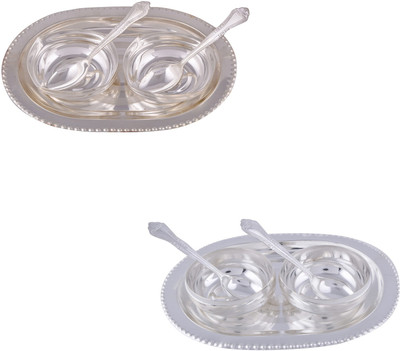 G S Museum 2 Square Bowl with Spoon and Tray and 2 Manchurian Bowl Set with Oval Tray Bowl Spoon Tray Serving Set
G S Museum 2 Square Bowl with Spoon and Tray and 2 Manchurian Bowl Set with Oval Tray Bowl Spoon Tray Serving Set