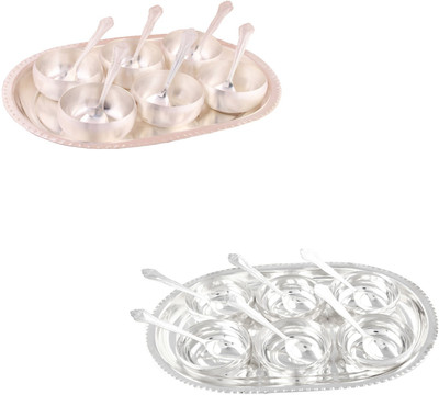 G S Museum 3.5" Met 6 Finish Bowl Set with Oval Tray and 6 Manchurian Bowl Set with Oval Tray Bowl Spoon Tray Serving Set
G S Museum 3.5" Met 6 Finish Bowl Set with Oval Tray and 6 Manchurian Bowl Set with Oval Tray Bowl Spoon Tray Serving Set