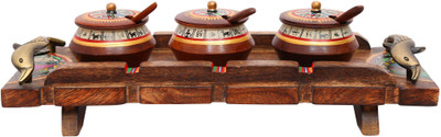 Indikala Fish Handle Wooden Tray with Three Warli Work Bowls with Spoons Bowl Tray Serving Set(Pack of 7)
Indikala Fish Handle Wooden Tray with Three Warli Work Bowls with Spoons Bowl Tray Serving Set(Pack of 7)
