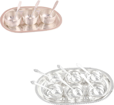 G S Museum 3" Met Finish 3 Bowl Set with Oval Tray and 6 Manchurian Bowl Set with Oval Tray Bowl Spoon Tray Serving Set
G S Museum 3" Met Finish 3 Bowl Set with Oval Tray and 6 Manchurian Bowl Set with Oval Tray Bowl Spoon Tray Serving Set