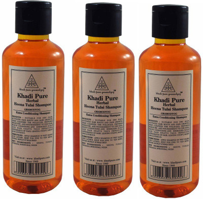 Khadi Pure HERBAL HEENA TULSI WITH EXTRA CONDITIONING SHAMPOO(630 ml)